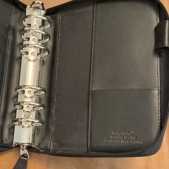 Franklin Covey Spacemaker Compact Size Binder Planner 6 Ring Zip Black Leather