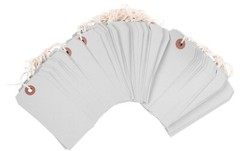 100 Gray Tags 4 3/4″ x 2 3/8″ Size 5 Inventory Shipping Hang Tag with String