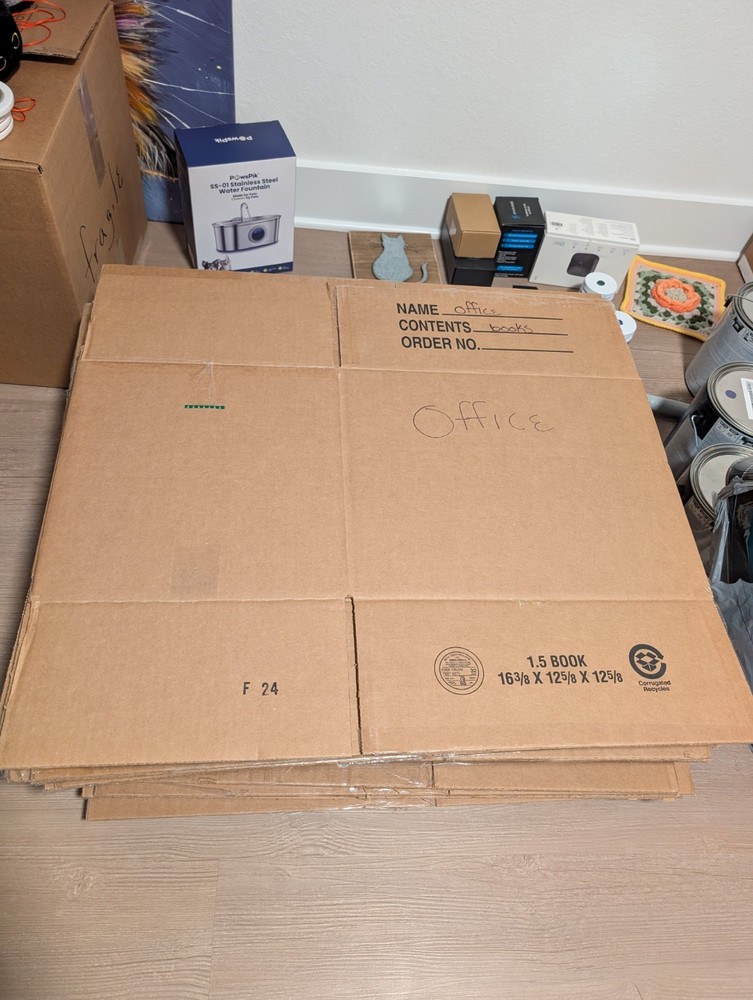 Used Moving Cardboard Boxes – 35 Small, 11 Medium, 7 Large, 2 Wardrobe with bars
