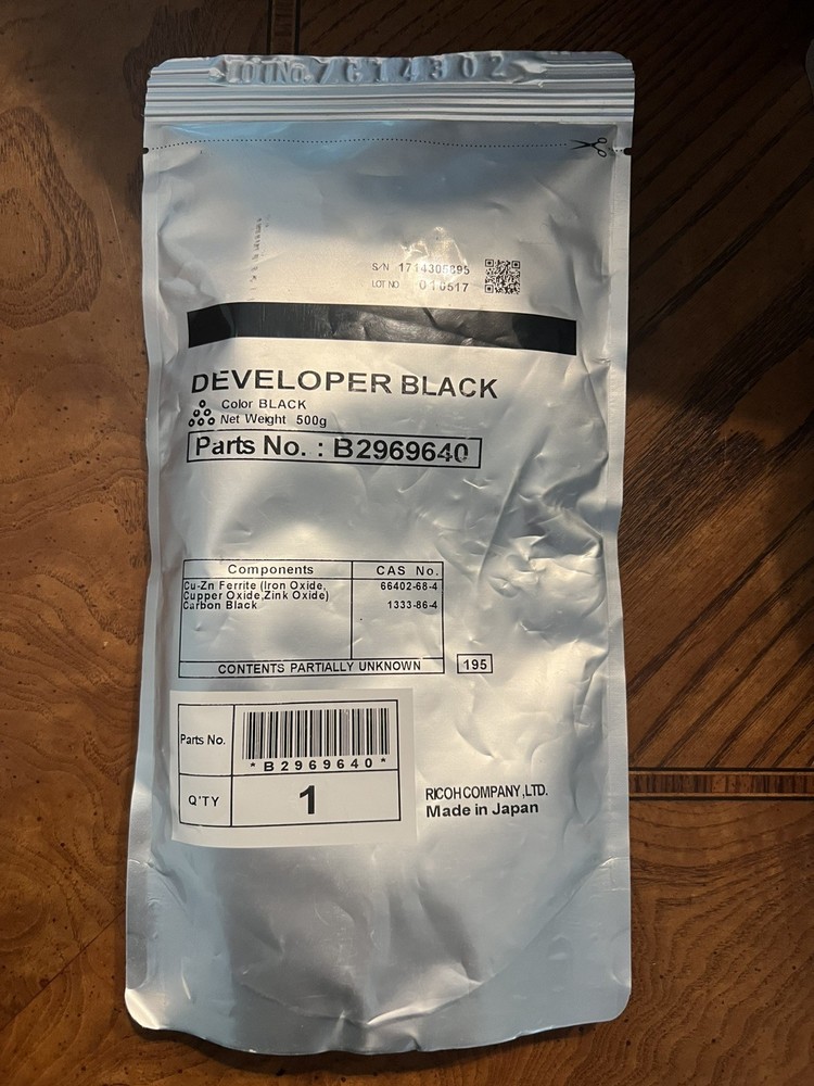 New Genuine Ricoh B296-9640 (B2969640) Black Developer 4000B FREE SHIPPING