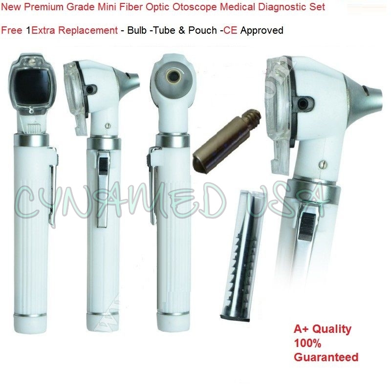 FIBER Optic Otoscope Examination LED Diagnostic ENT SET Kit-WHITE-CE Approved