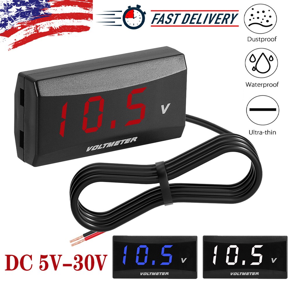 12V Digital LED Display Voltmeter Voltage Gauge Panel Meter for Motorcycle & Car