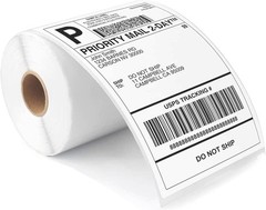 CEPRICO 4”x 6” Direct Thermal Shipping Labels – 1 Roll (220 6”, White