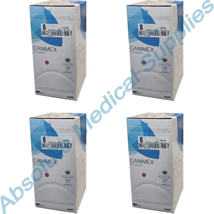 *200-Pairs* Ansell Gammex PI Hybrid PF Surgical Size-8.0 Gloves 340063080