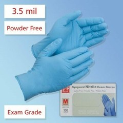 Synguard Nitrile Exam Gloves Powder-Free Blue medium (10x 100/Bx)