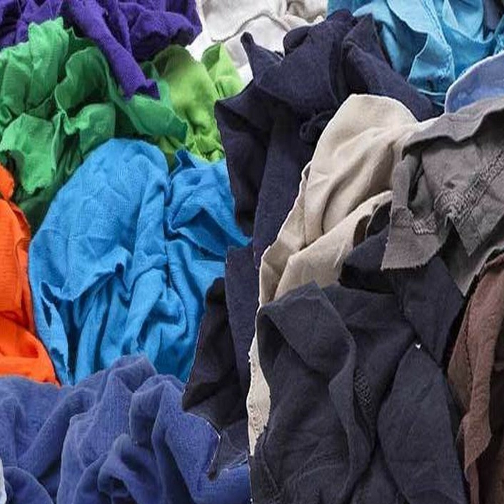 COLORED T-SHIRT / KNIT RAGS – 25 LB. BOX – SHOP RAGS – LOW LINT RECYCLED