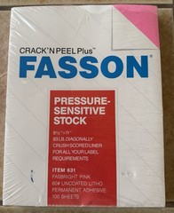 FASSON Crack’n Peel Plus Pressure-Sensitive Stock 8.5”x11” # 631 Perm Adhesive