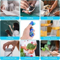 16 Pcs Finger Tips, 4 Sizes Silicone Thimble Fingertip Grips Thumb Protectors…