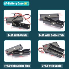Batteries Box Case Storage With Wire Switch 1 ~ 8 x AA/AAA/18650 Battery Holder