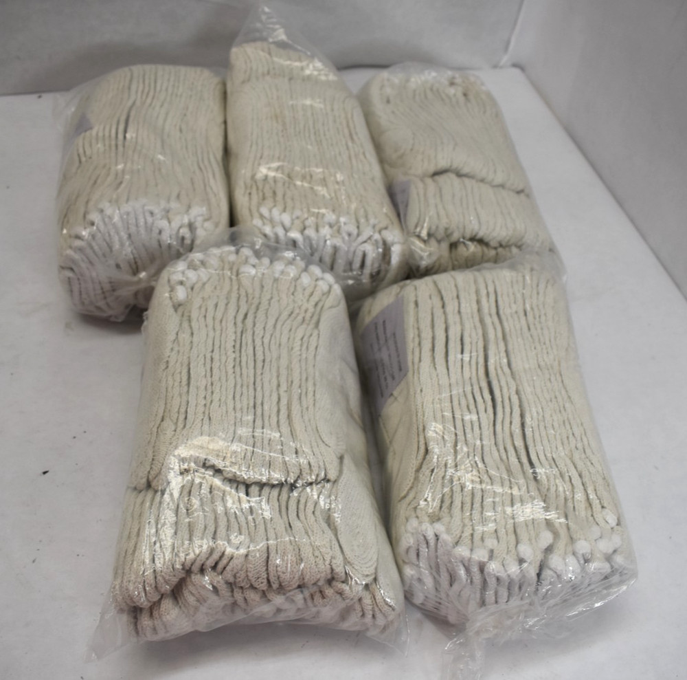 Lot of 60 Industrial Work Gloves White Cotton Blend String Knit Protective Glove