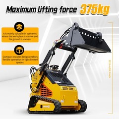New 24HP Mini Skid Steer Loader 4-in-1 Bucket 3-Stage Pump Hydraulic System