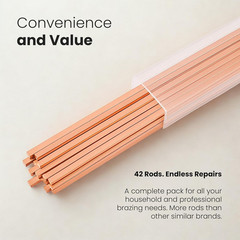 42 pcs Brazing Rods AWS BCuP-5 15% Silver Solder Phos Copper Brazing Alloy Flat