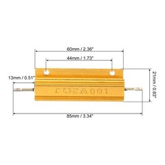 100W 2 Ohm Aluminum Shell Resistor Housing Resistor with Screws 4Set