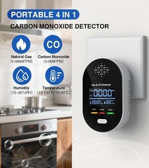 4-in-1 Carbon Monoxide Detector Warning Alarm Sensor LED Digital Gas Detector US