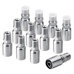 12pcs 1/2″ NPTF Hydraulic Hose End Fittings, 1/2″ I.D. Hose x 1/2″ NPTF Male A++