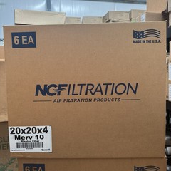6 Pack NCF 20x20x4 MERV 10 Pleated Air Filter PLS1040002 New