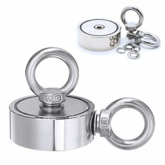 1300lbs Pull Force Fishing Magnet Kit Strong Neodymium Rope with Carabiner US