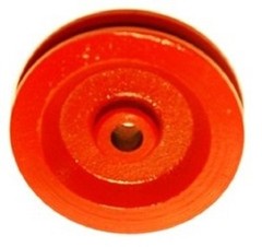 10 Red Painted Cast Iron Wire Rope Cable Pulley Sheaves 3-1/2″ Diameter