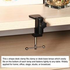 0.47″ Mount Dia. Universal C-Clamp Table Lamp Mic Arm Desk Clamp, Black