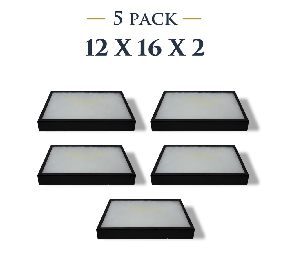 5 Pack of 12 x 16 x 2 Riker Display Cases Boxes for Collectibles Arrowheads