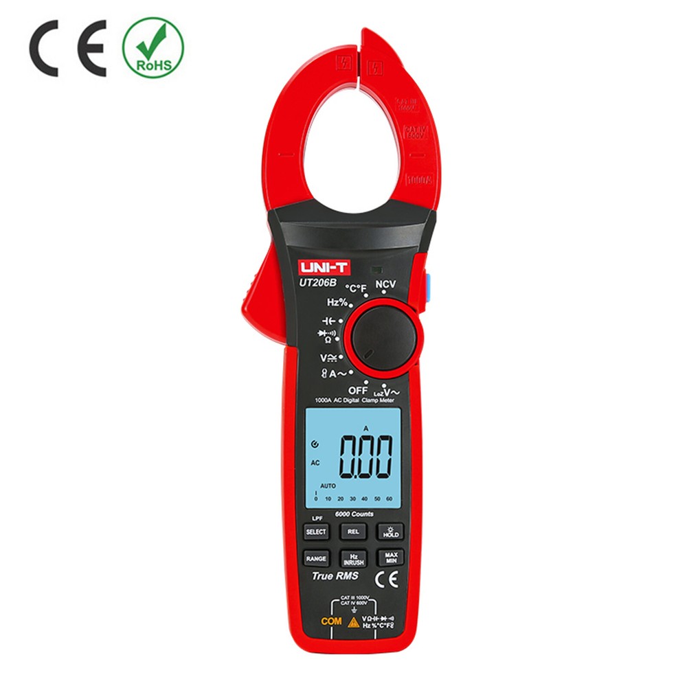 UNI-T UT206B 1000A True RMS Digital Clamp Meters with Auto Range✦Kd