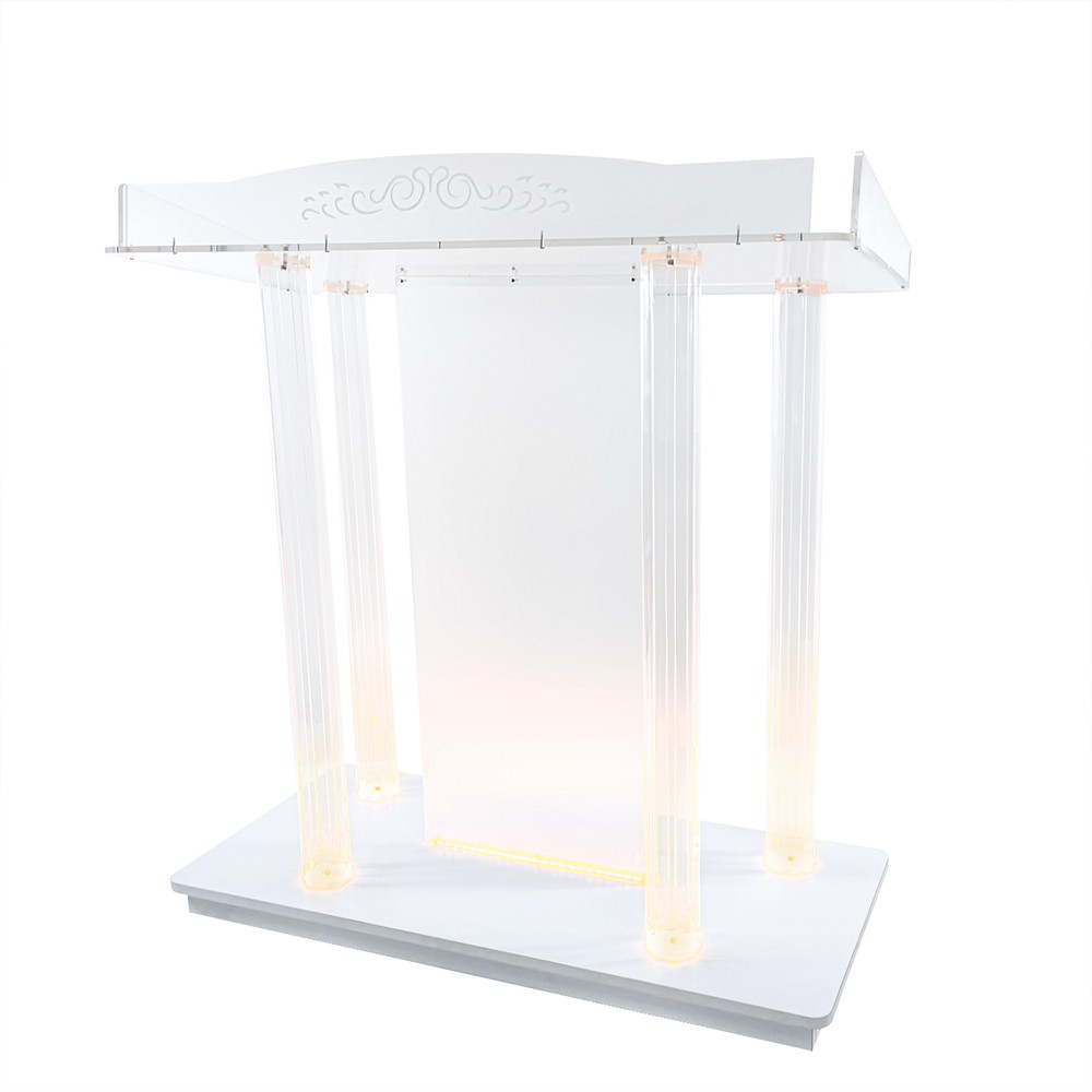 LED Light Pulpit Clear Acrylic Podium Hotel Conference Debate Lectern 40″ wide