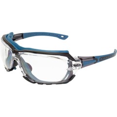 2 Pairs of Global Vision Octane Safety Glasses Blue + Red Gaskets Clear Lens