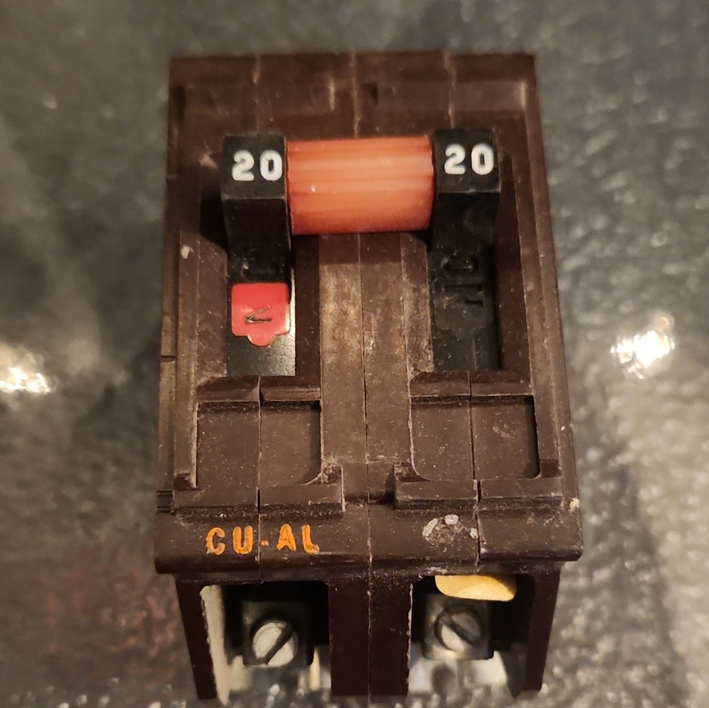 20A 2-Pole Plug-In Circuit Breaker 101-150V AC Type C Brown Thermal Trip