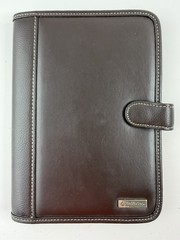 Franklin Covey Dark Brown Faux Leather Organizer Planner Binder 9″x7″ Magnetic