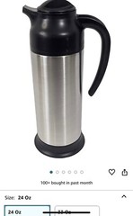 Update International (SV-70) 24 Oz Black and Stainless Cream Server,Clear