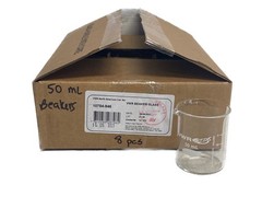 (8) AVANTOR VWR 50mL Graduated Low Form Griffin Beakers Dual Scale 10754-946