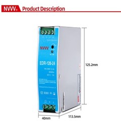 EDR-120-24 120W 24VDC 5Amp Industrial DIN Rail Power Supplies (24V 120W)