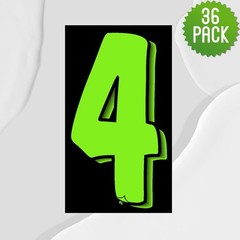 Versa-Tags 36 Number Four (4) 7.5-Inch Green and Black Windshield Pricing Num…
