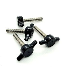 M6 Thumb Screw T Bolts Black Plastic Tee Wing Knob Stainless Steel 6mm Stud