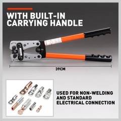 Cable Lug Crimper Tool 6-50mm² Wire Crimping Pliers Cutter 10,8,6,4,2,1/0 AWG
