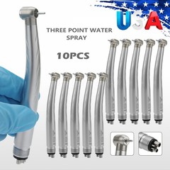 10 Packs NSK Style Dental High Speed Handpiece Push Button 4Hole Air Turbine USA