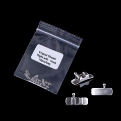 100 Pcs 10 Packs Dental Orthodontic Lingual Sheath Left/Right with Hooks