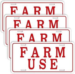 Blulu 4 Pieces Farm Use ID Tag Sign 12 x 6 Inch, Aluminum Reflective Rust Free F