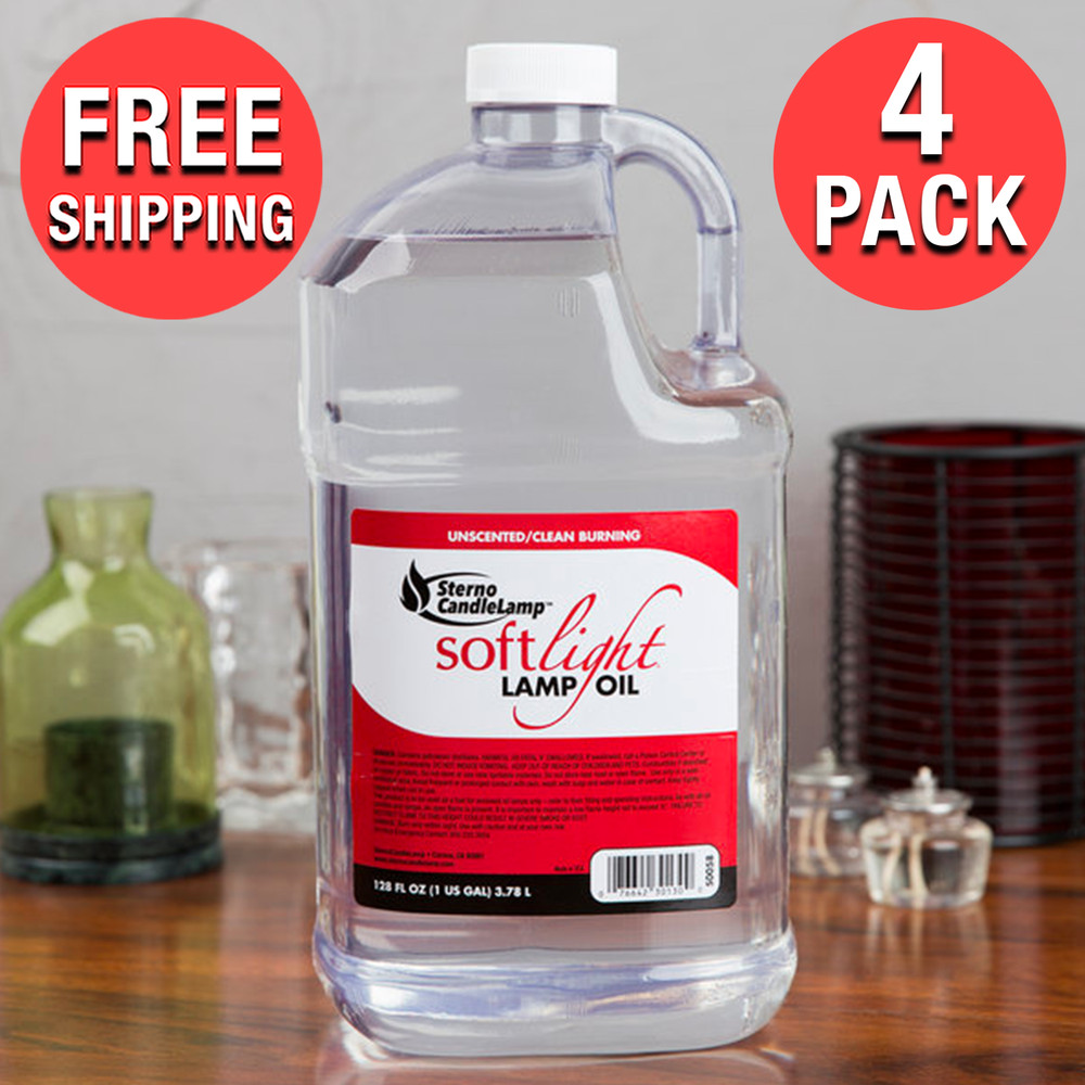 (4-Case) 1 Gal. Clear Smokeless Liquid Candle Paraffin Wax Lamp Lantern Oil Free