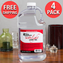 (4-Case) 1 Gal. Clear Smokeless Liquid Candle Paraffin Wax Lamp Lantern Oil Free