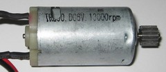 2 X 6V DC High Speed Electric Motor with 12 Tooth Pinion Gear / Wires – 13000RPM