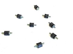8 Rubber Vibration Isolator Mounts (3/4″ Dia x 3/4″ Ht) 1/4-20 x 1/2 Length Stud