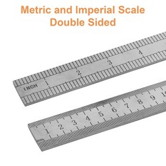 20″Heavy Duty Metal Ruler Stainless Steel Precision Metric & Inch Straight Edge