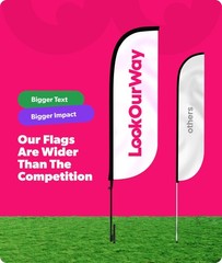 Lookourway Feather Flag Pole Kit – 7 Feet Tall Advertising Flag Banner