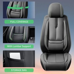 Mazda CX-5 Seat Covers 2013-2026 Waterproof Leather Airbag Compatible Black-Grey