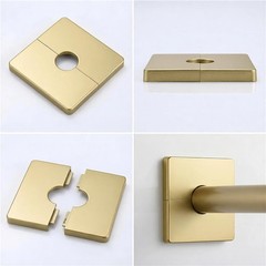 Wall Split Flange Plumbing Cover Plates Square Shower Arm 12mm/0.47in, Yellow