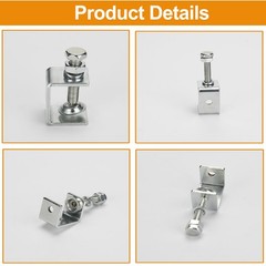 6 Pack Stainless Steel C Clamp – 1-3/16 Inch Small C 1 3/16 In-6pcs, Silver