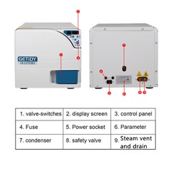 18L Class N Dental Autoclave Medical Steam Sterilizer Drying Function Wooden Box
