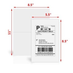 400 Half Sheet Shipping Labels 8.5 x 5.5 Self Adhesive 2 Per Sheet – for eBay