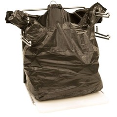 Black T Shirt Bags Plastic Grocery Shopping Carry Out Bag 11.5”x6.5”x22”